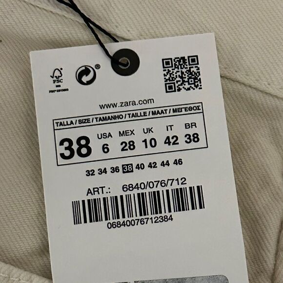 ZARA | Ecru | ZW MID-RISE LOOSE FIT JEANS - Picture 5 of 6